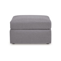 Meso Oversized Square Ottoman, Granite Gray Nuvella Polyester, 32 Inch -BM332270