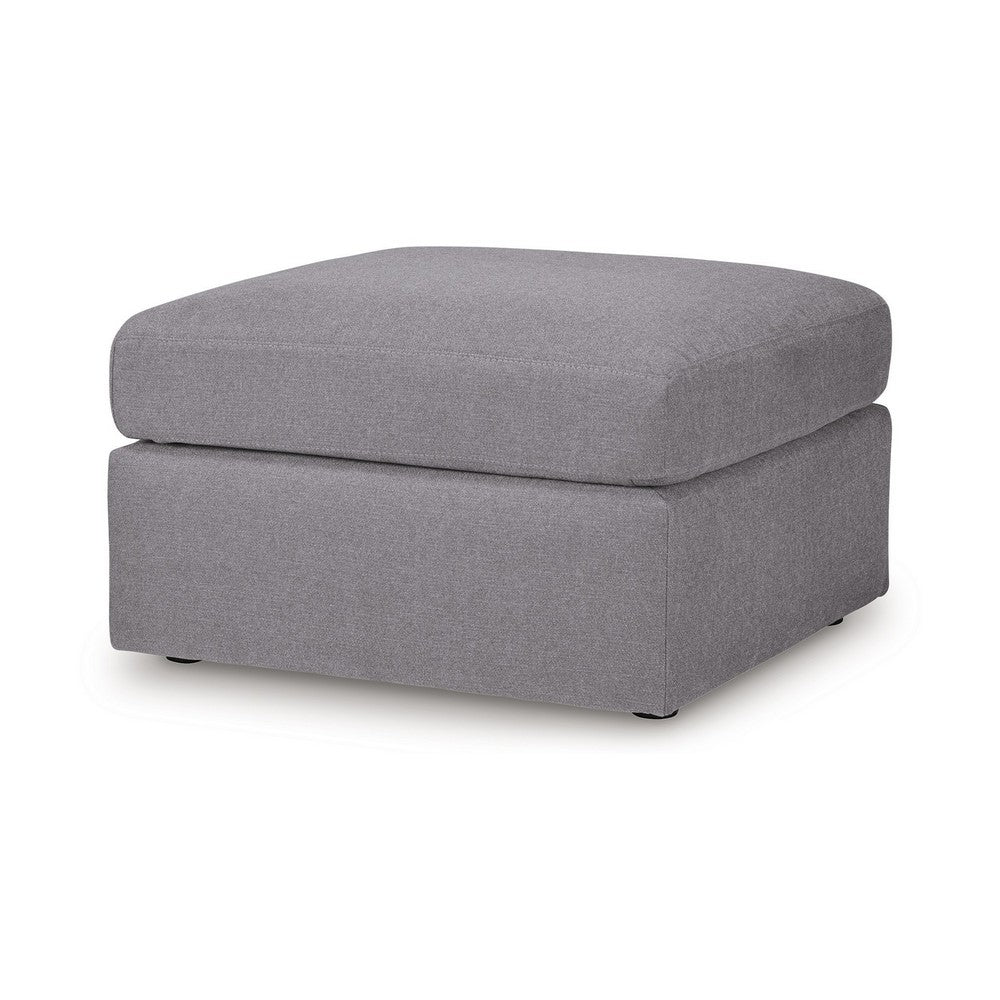 Meso Oversized Square Ottoman, Granite Gray Nuvella Polyester, 32 Inch -BM332270