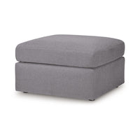 Meso Oversized Square Ottoman, Granite Gray Nuvella Polyester, 32 Inch -BM332270