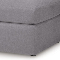 Meso Oversized Square Ottoman, Granite Gray Nuvella Polyester, 32 Inch -BM332270