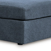 Meso Oversized Square Ottoman, Ink Blue Nuvella Polyester, 32 Inch -BM332271