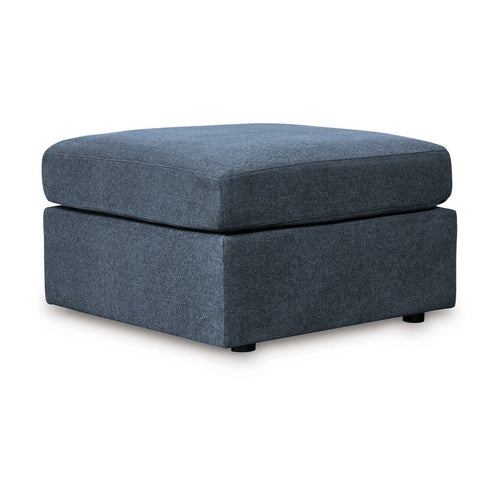 Meso Oversized Square Ottoman, Ink Blue Nuvella Polyester, 32 Inch -BM332271