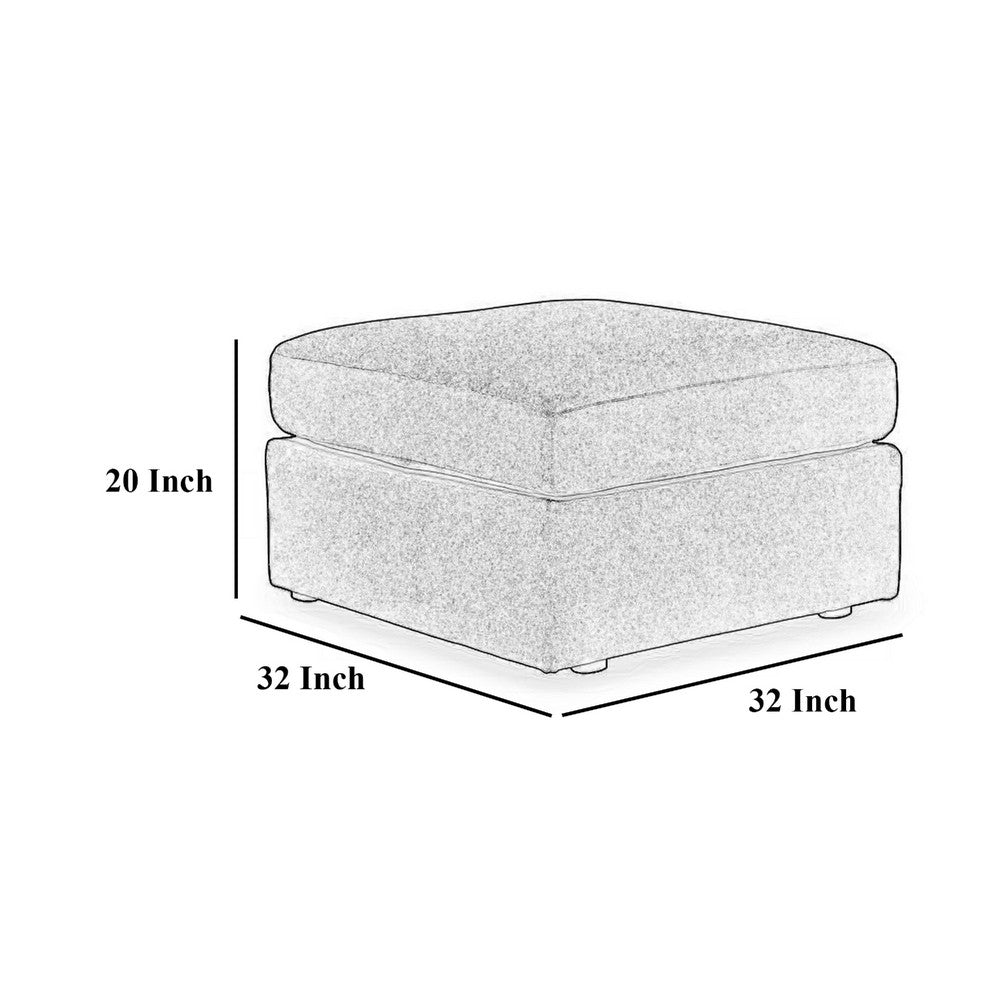 Meso Oversized Square Ottoman, Ink Blue Nuvella Polyester, 32 Inch -BM332271