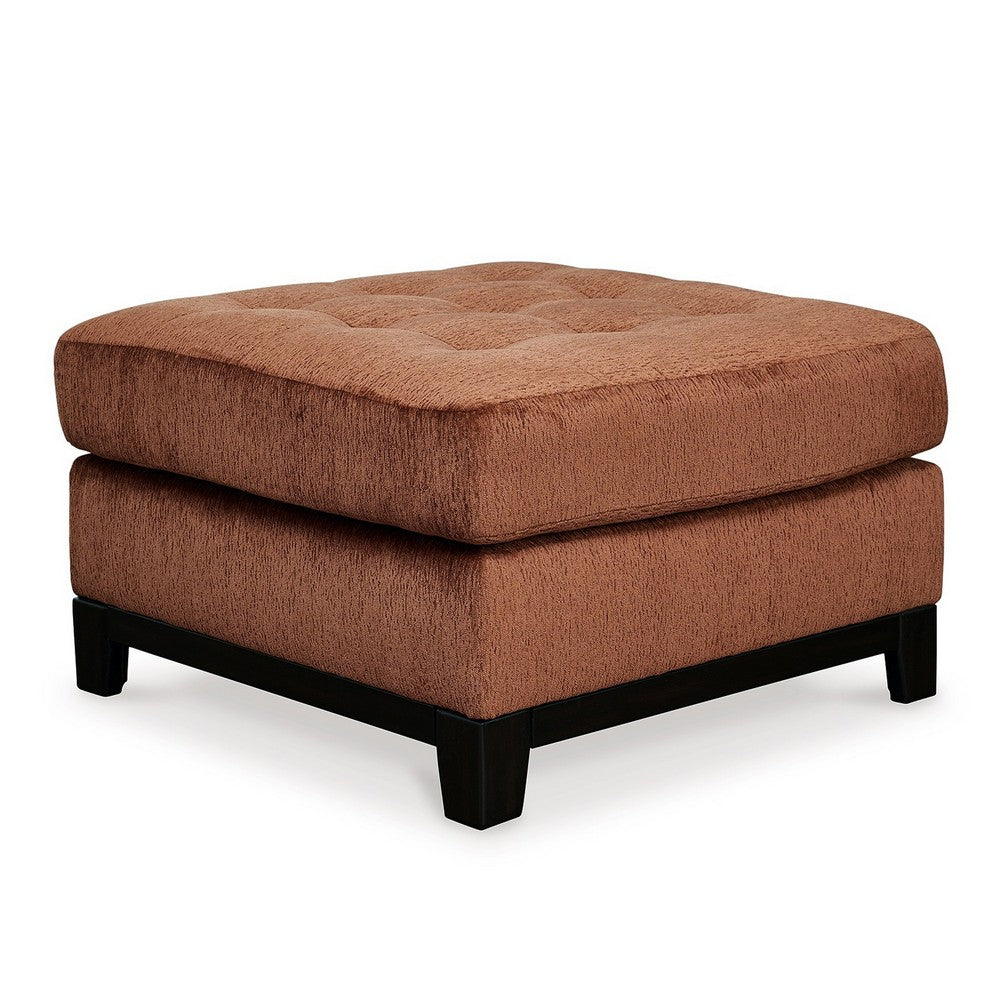 Brook Oversized Square Ottoman, Spice Orange Polyester, 36 Inch Square -BM332275