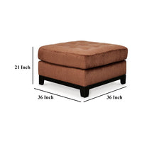 Brook Oversized Square Ottoman, Spice Orange Polyester, 36 Inch Square -BM332275