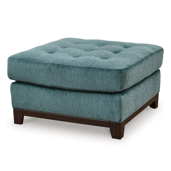 Brook Oversized Accent Ottoman, Teal Blue Polyester, 36 Inch Square -BM332277