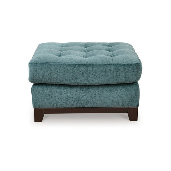 Brook Oversized Accent Ottoman, Teal Blue Polyester, 36 Inch Square -BM332277