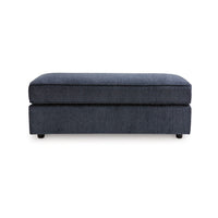 Alfie Oversized Ottoman Bench, Blue Polyester, 43 Inch Rectangular -BM332292