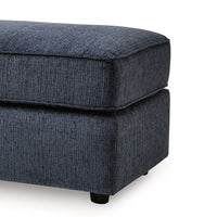Alfie Oversized Ottoman Bench, Blue Polyester, 43 Inch Rectangular -BM332292