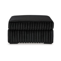 Addy Oversized Square Ottoman, Black Jumbo Corduroy Polyester, 39 Inch -BM332293