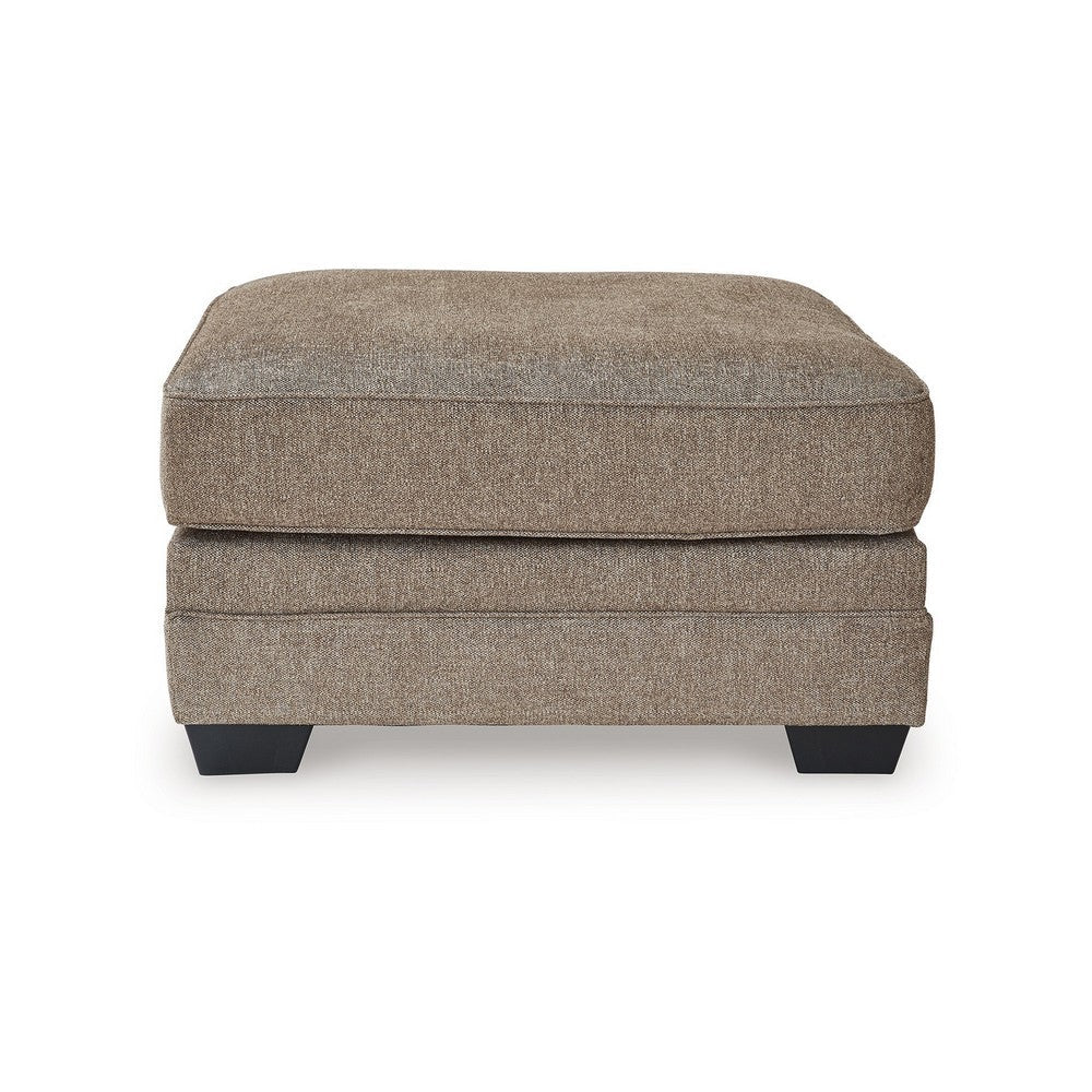Sylvie Oversized Square Ottoman, Foam Nutmeg Brown Polyester, 37 Inch -BM332295