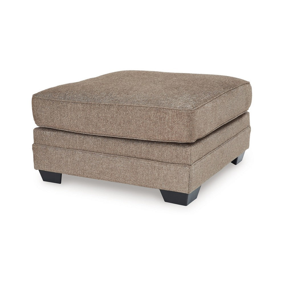 Sylvie Oversized Square Ottoman, Foam Nutmeg Brown Polyester, 37 Inch -BM332295