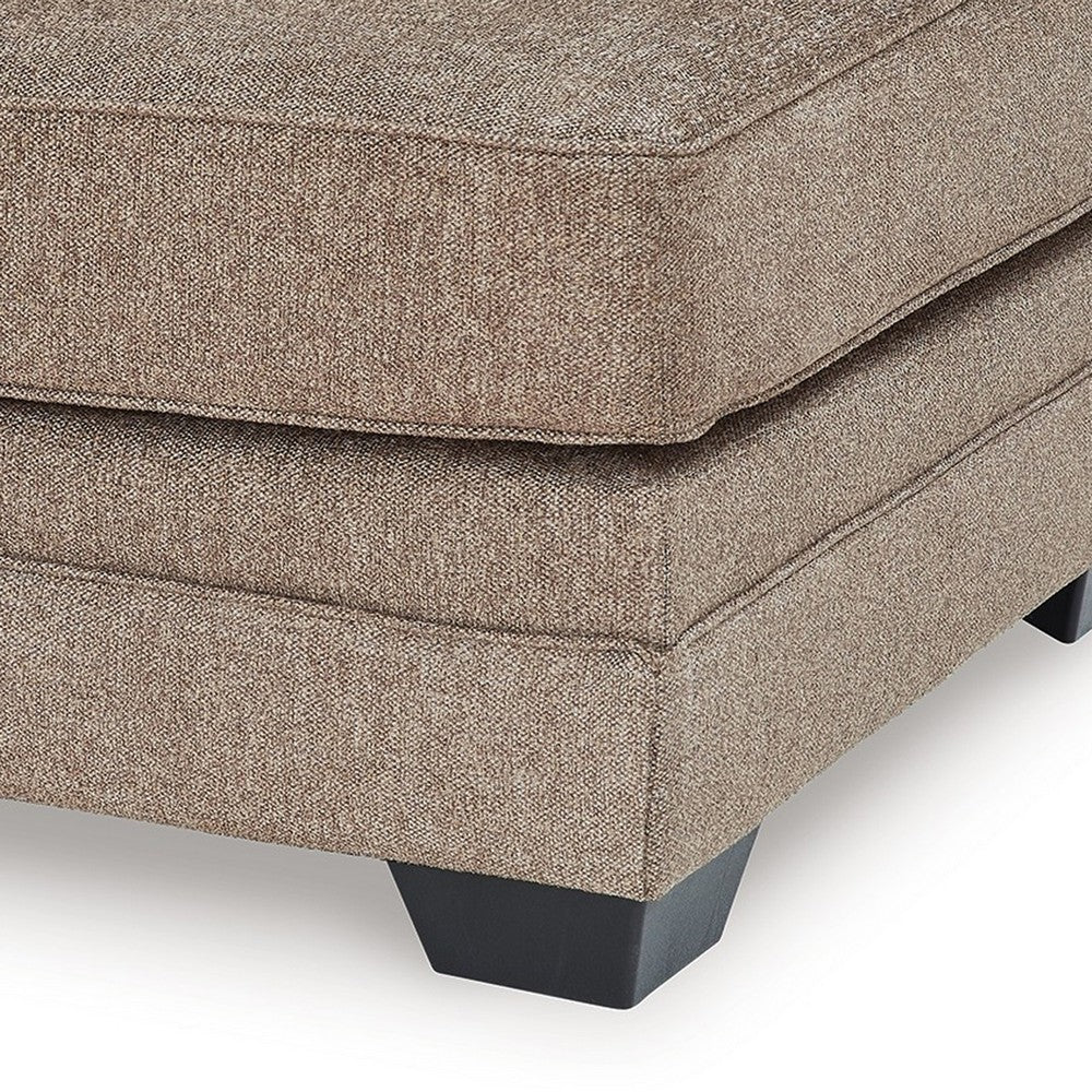 Sylvie Oversized Square Ottoman, Foam Nutmeg Brown Polyester, 37 Inch -BM332295