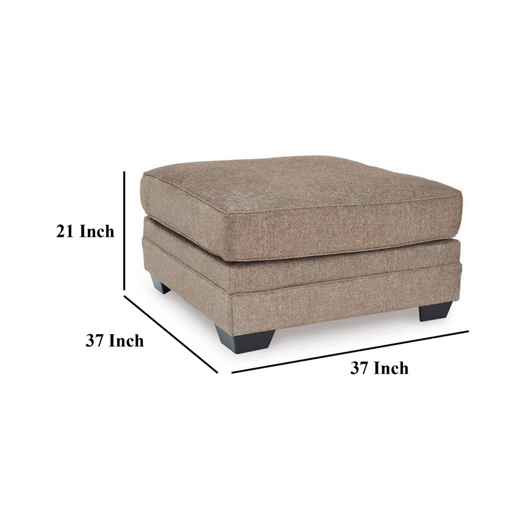 Sylvie Oversized Square Ottoman, Foam Nutmeg Brown Polyester, 37 Inch -BM332295