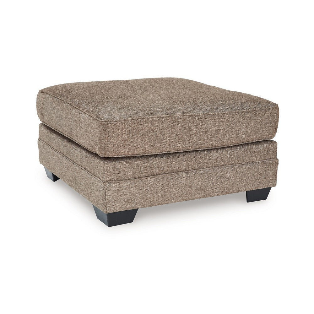 Sylvie Oversized Square Ottoman, Foam Nutmeg Brown Polyester, 37 Inch -BM332295