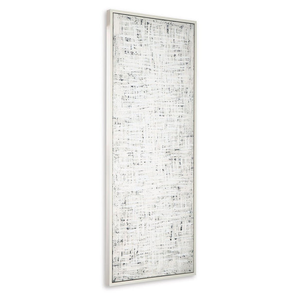 Axon Wall Art Decor, Distressed Gray Framed Painting Canvas, 24 x 60 -BM332300