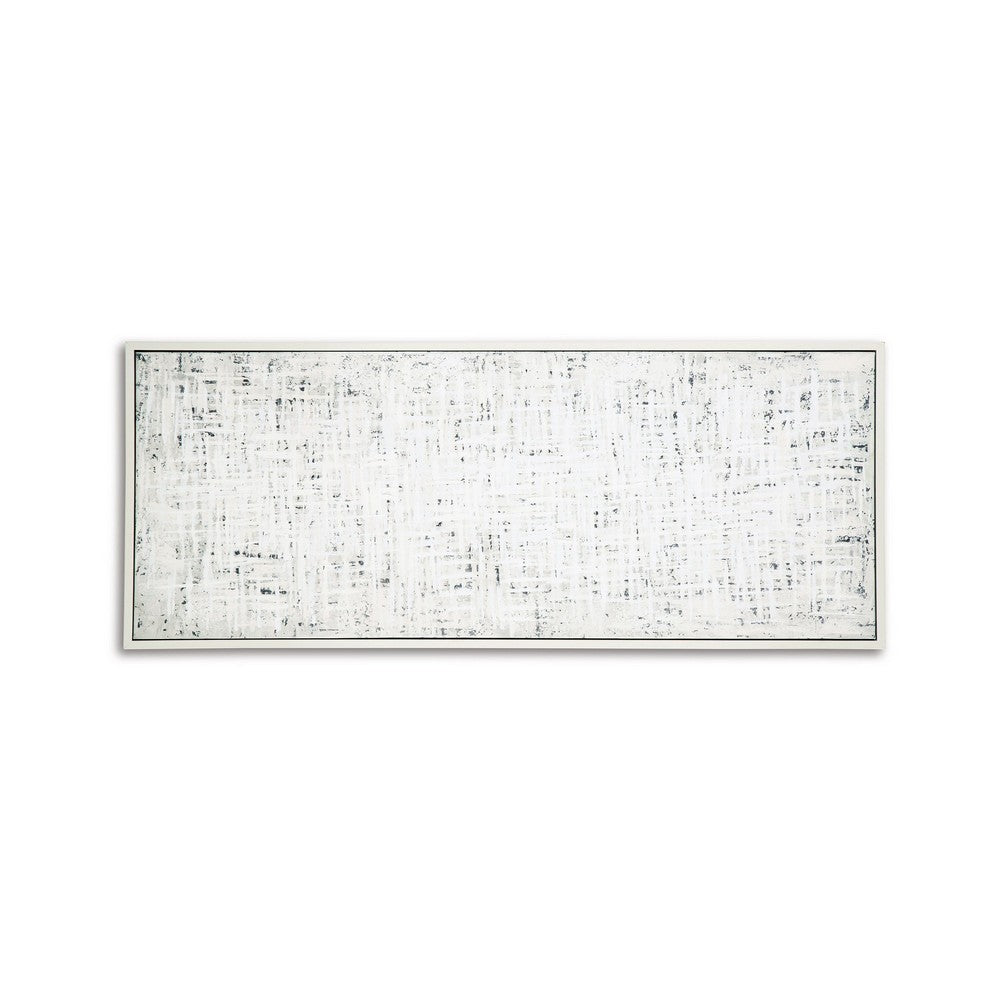 Axon Wall Art Decor, Distressed Gray Framed Painting Canvas, 24 x 60 -BM332300