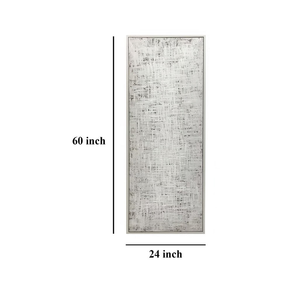Axon Wall Art Decor, Distressed Gray Framed Painting Canvas, 24 x 60 -BM332300