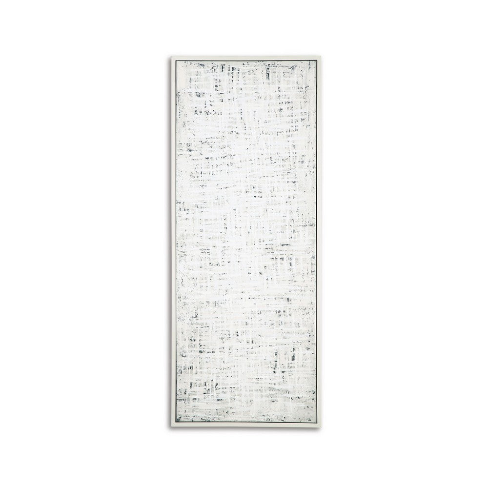 Axon Wall Art Decor, Distressed Gray Framed Painting Canvas, 24 x 60 -BM332300