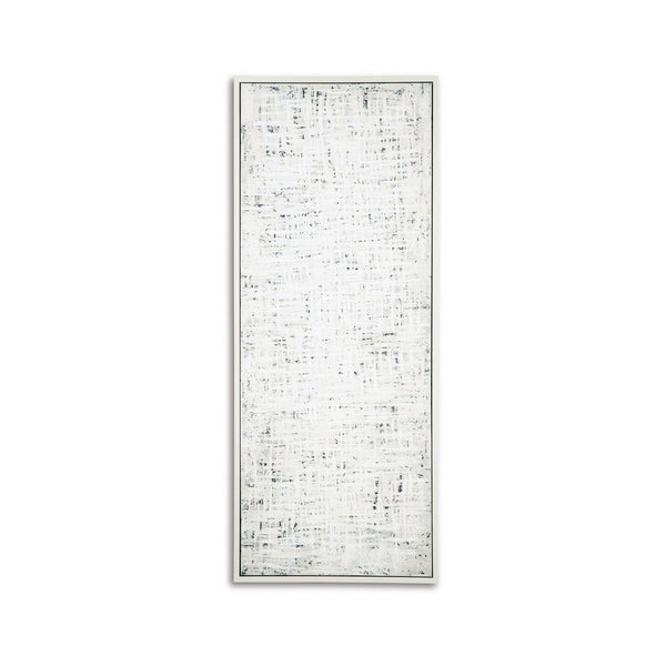 Axon Wall Art Decor, Distressed Gray Framed Painting Canvas, 24 x 60 -BM332300