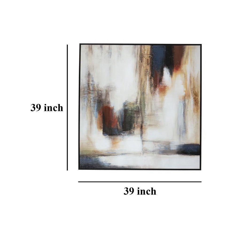 Geonie Wall Art Decor, Framed Abstract Gallery Wrap Canvas, 39x39 -BM332303