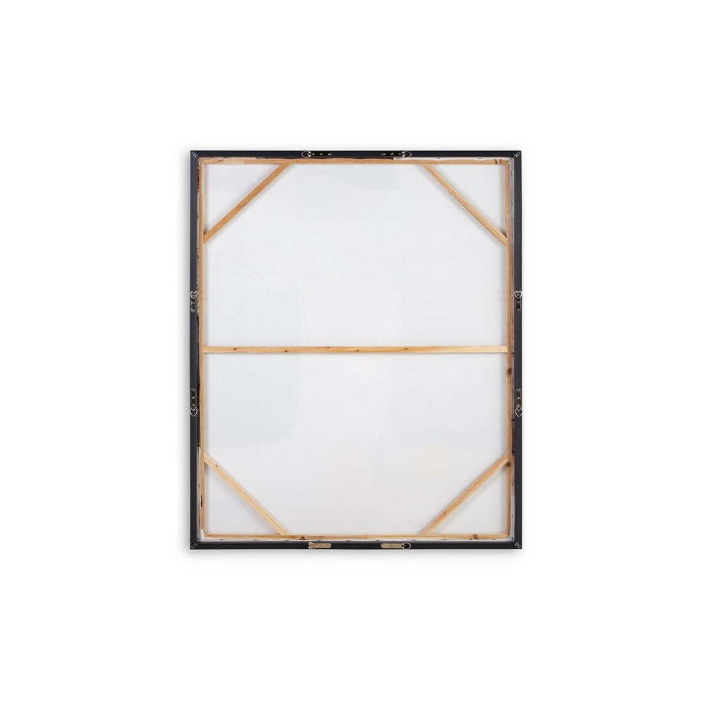 Reedie Wall Art Decor, Abstract Blue White Brown Framed, 39 x 50 -BM332304