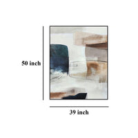 Reedie Wall Art Decor, Abstract Blue White Brown Framed, 39 x 50 -BM332304