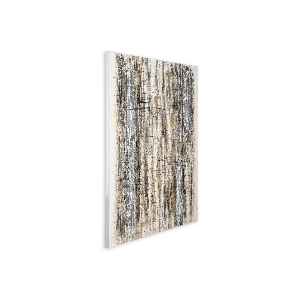 Villie Wall Art Decor, Rough Abstract Gray Brown Gallery Canvas, 36x48 -BM332305