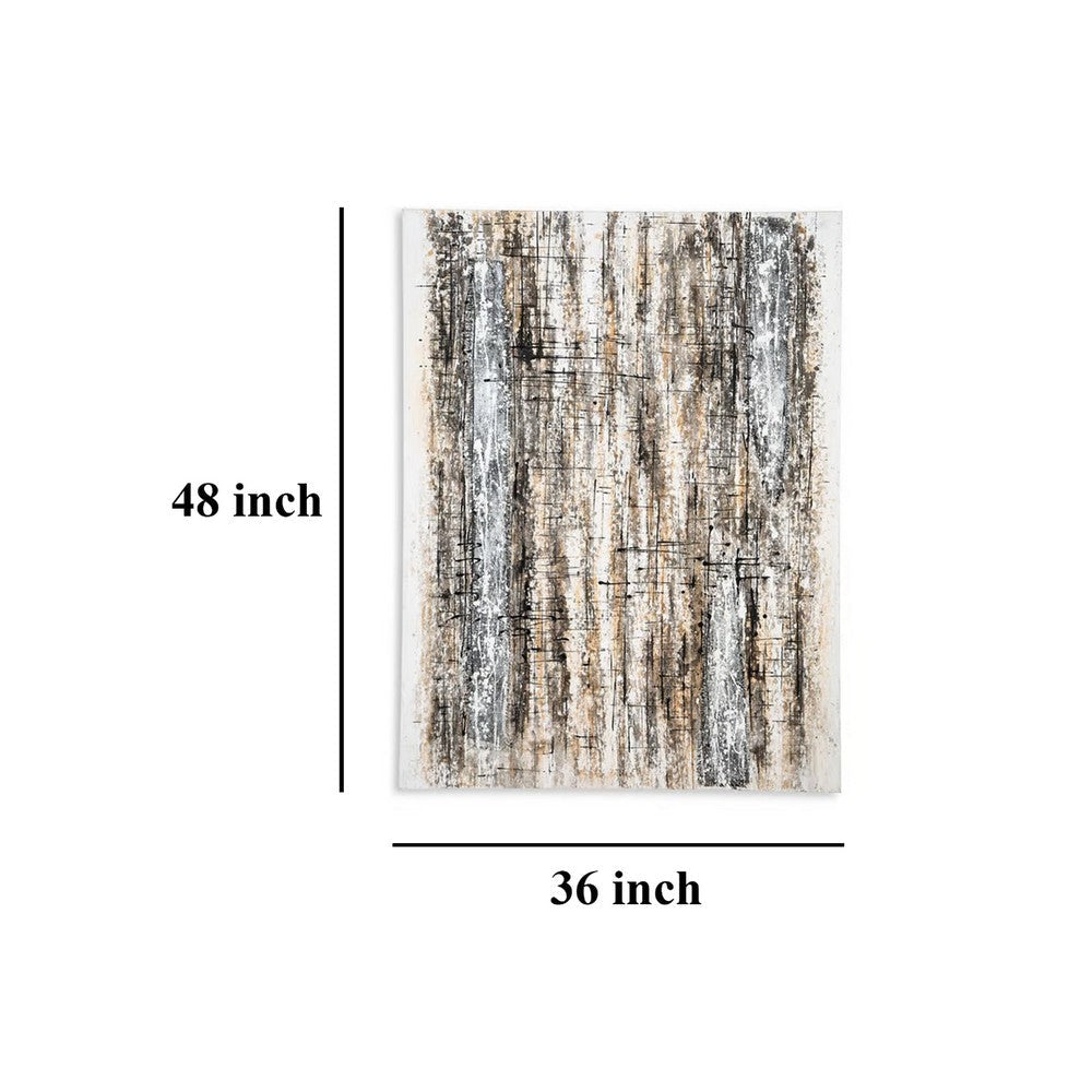 Villie Wall Art Decor, Rough Abstract Gray Brown Gallery Canvas, 36x48 -BM332305