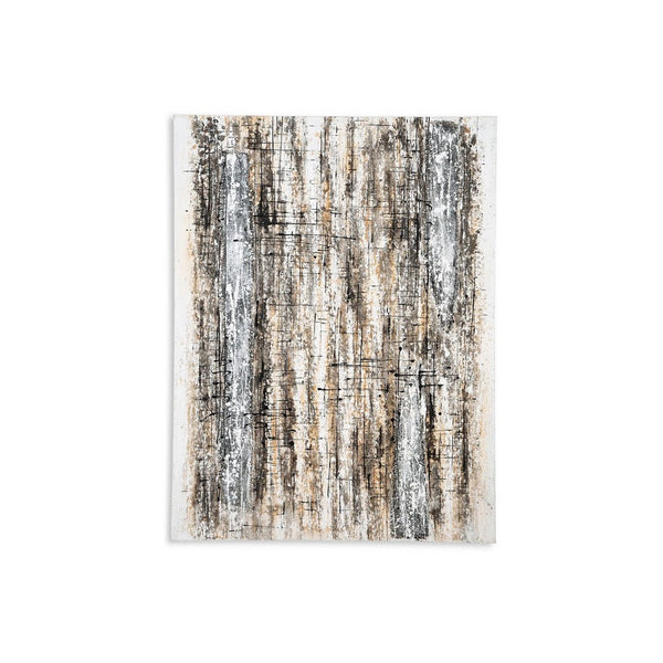 Villie Wall Art Decor, Rough Abstract Gray Brown Gallery Canvas, 36x48 -BM332305