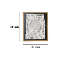Salina Wall Art Decor Set of 3, Black Beige Abstract Framed, 20x24 -BM332306