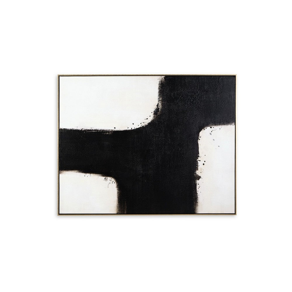 Leila Wall Art Decor, Black and White Minimalist Framed Canvas, 39x50 -BM332307