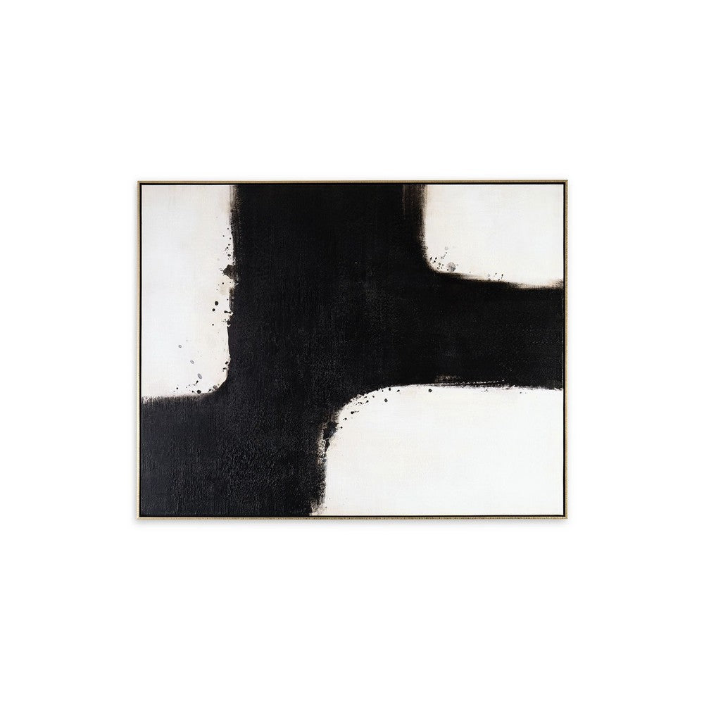 Leila Wall Art Decor, Black and White Minimalist Framed Canvas, 39x50 -BM332307