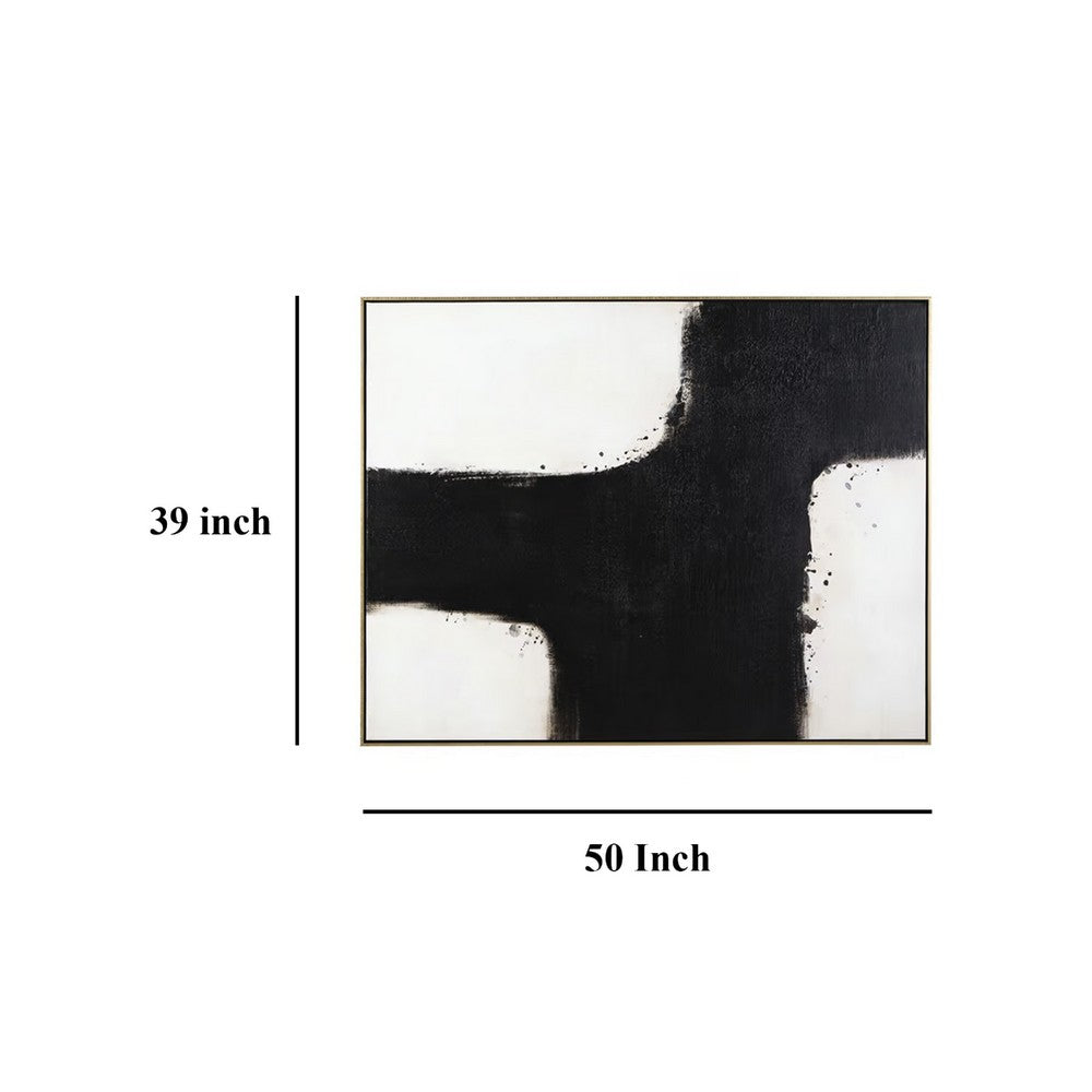 Leila Wall Art Decor, Black and White Minimalist Framed Canvas, 39x50 -BM332307