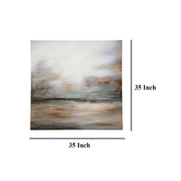 Lipa Wall Art, 35x35 Square Framed Abstract Landscape, Gray Brown -BM332310