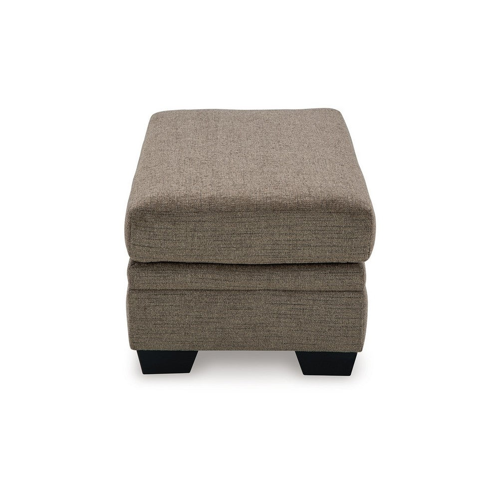 Ead Rectangle Benzara Ead Rectangular Ottoman Bench, Nutmeg Brown Polyester 24x44 ...