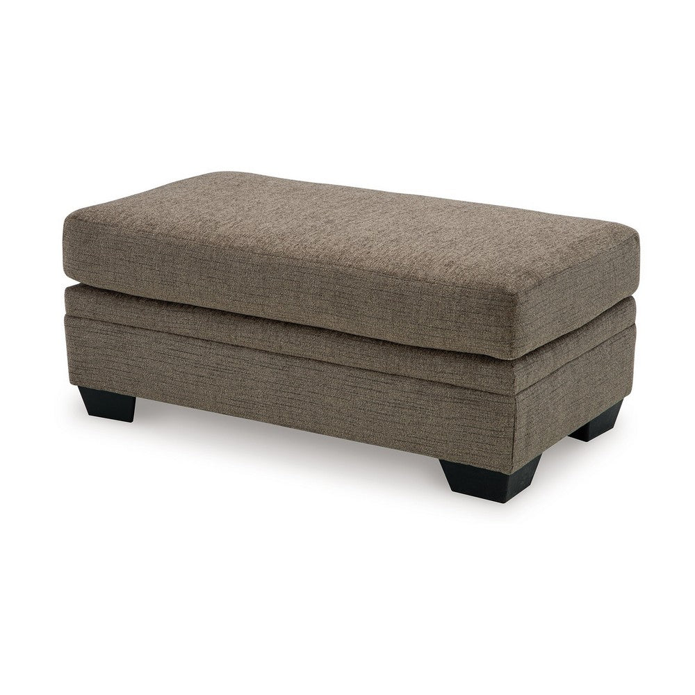 Ead Rectangle Benzara Ead Rectangular Ottoman Bench, Nutmeg Brown Polyester 24x44 ...