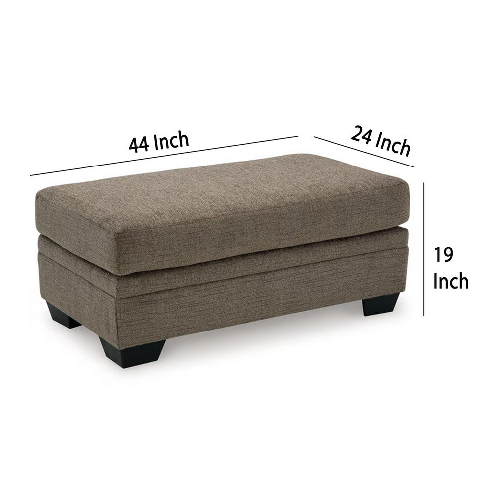 Ead Rectangular Ottoman Bench, Nutmeg Brown Polyester 24x44 Inch -BM332311