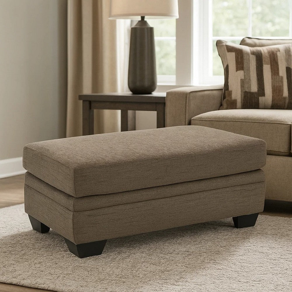Ead Rectangular Ottoman Bench, Nutmeg Brown Polyester 24x44 Inch -BM332311