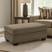 Ead Rectangular Ottoman Bench, Nutmeg Brown Polyester 24x44 Inch -BM332311