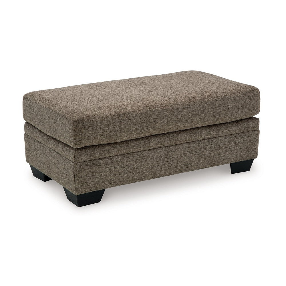 Ead Rectangle Benzara Ead Rectangular Ottoman Bench, Nutmeg Brown Polyester 24x44 ...
