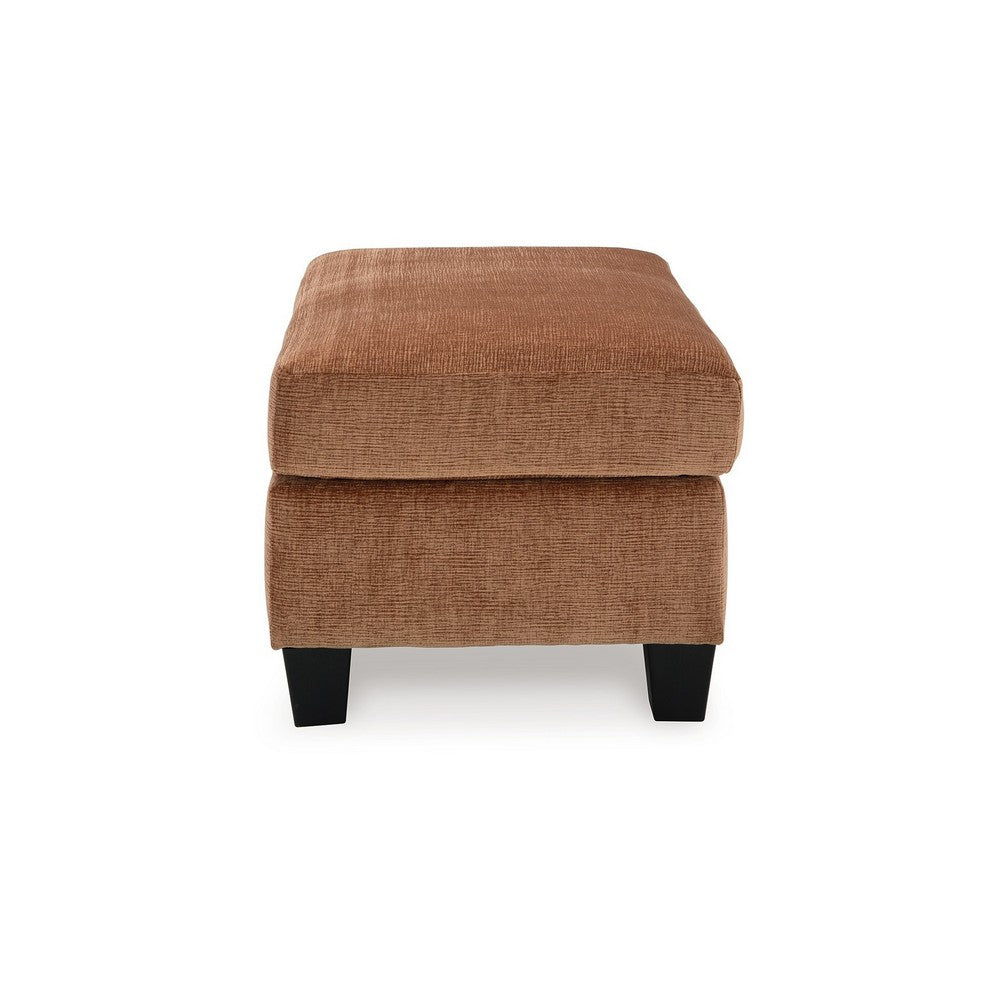 Emilia Rectangular Ottoman Bench, Soft Clay Brown Polyester 24x34 Inch -BM332327