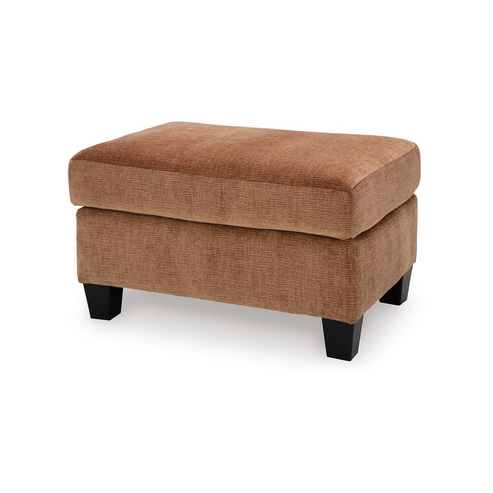 Emilia Rectangular Ottoman Bench, Soft Clay Brown Polyester 24x34 Inch -BM332327
