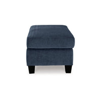 Emilia Rectangular Ottoman Bench, Modern Ink Blue Polyester 24x34 Inch -BM332331