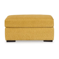 Viena Rectangular Accent Ottoman, Soft Yellow Faux Velvet 24x39 Inch -BM332335