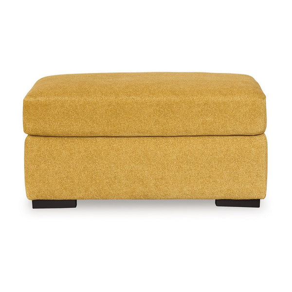 Viena Rectangular Accent Ottoman, Soft Yellow Faux Velvet 24x39 Inch -BM332335