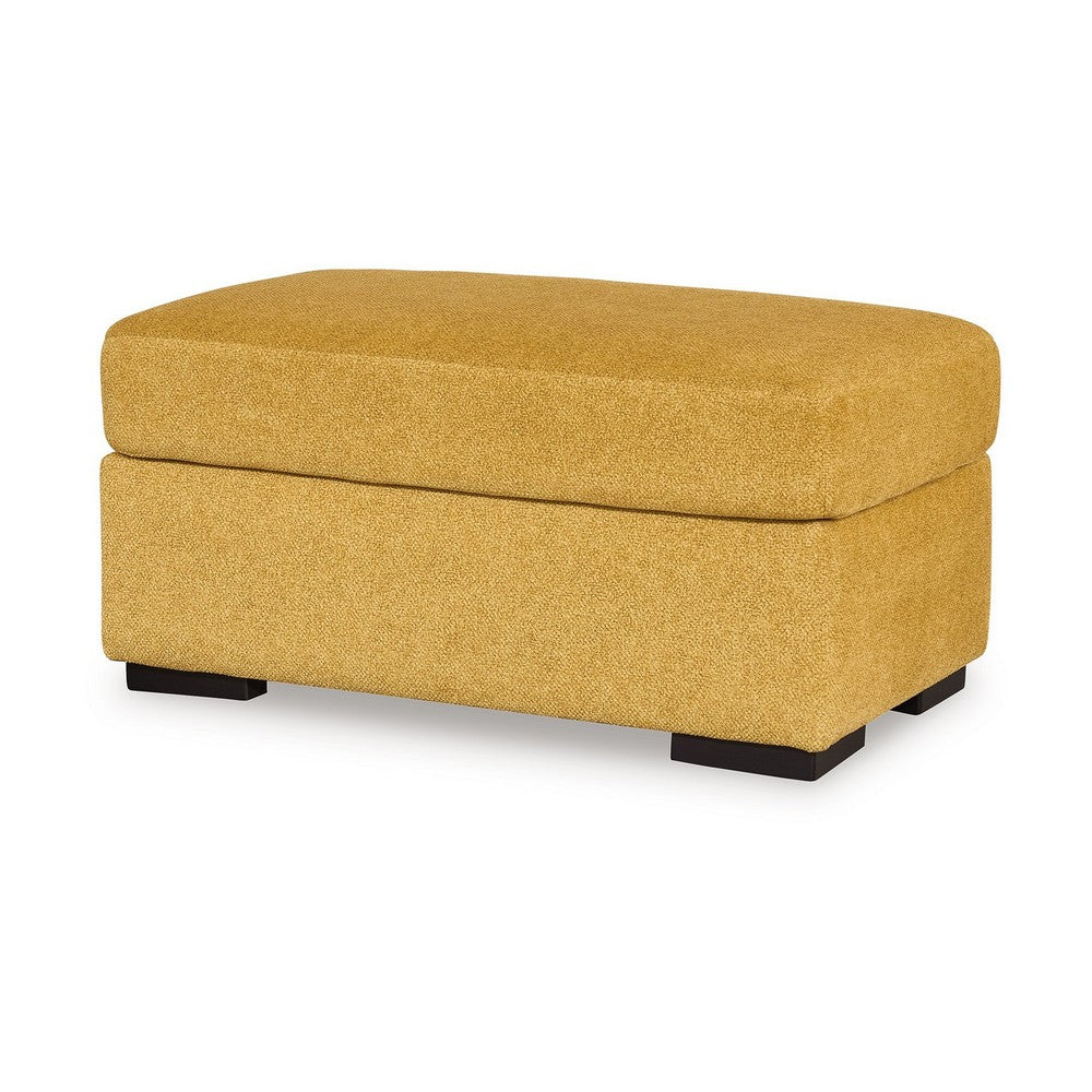 Viena Rectangular Accent Ottoman, Soft Yellow Faux Velvet 24x39 Inch -BM332335