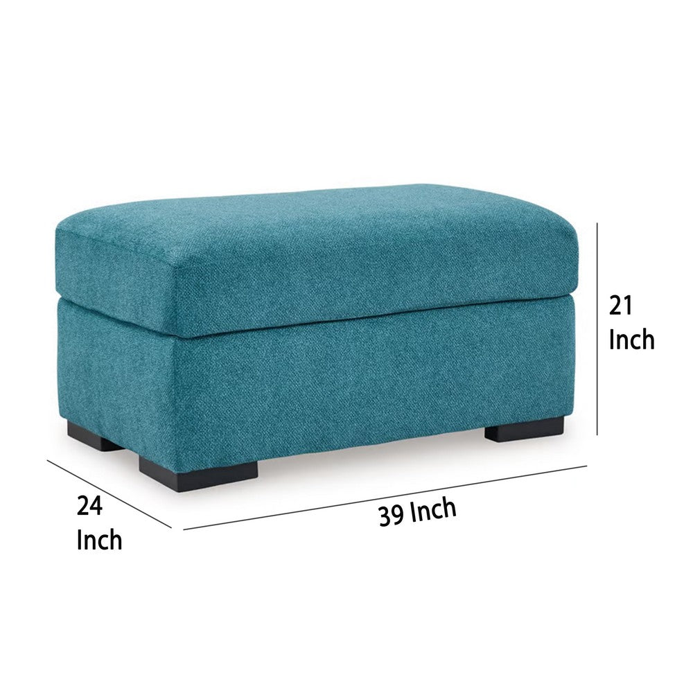 Viena Rectangular Accent Ottoman Bench, Teal Faux Velvet 24x39 Inch -BM332340