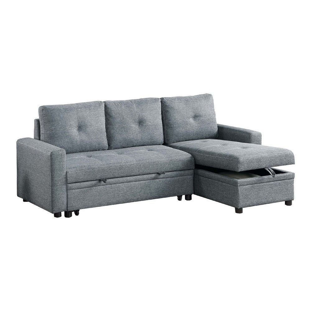 Gero Sectional Sofa Set with Reversible Storage Chaise, Light Gray - BM332362