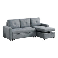 Gero Sectional Sofa Set with Reversible Storage Chaise, Light Gray - BM332362